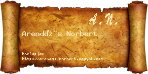 Arendás Norbert névjegykártya
